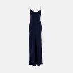 Vestidos Vestido Longo de Cetim Rabanne Azul escuro Femme