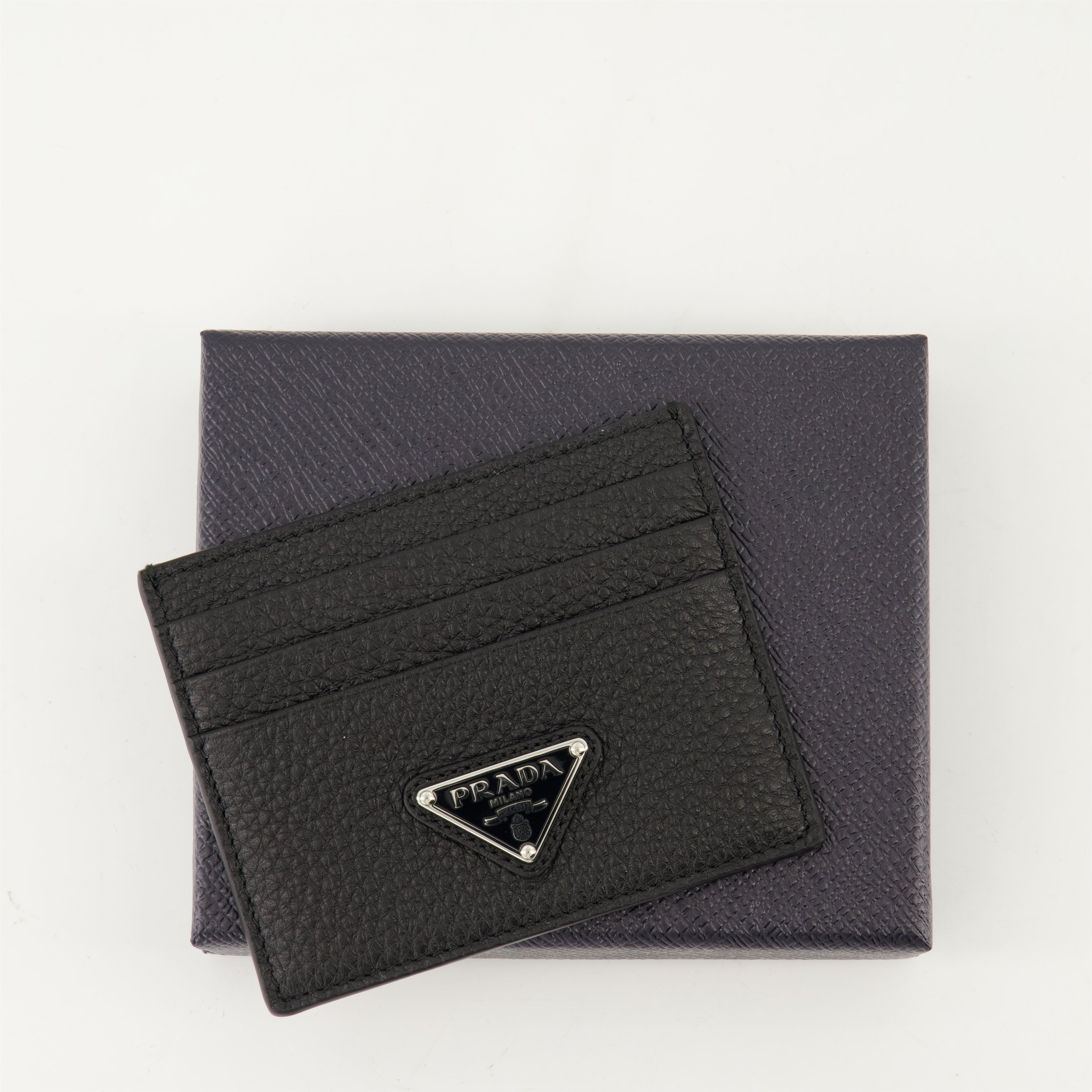 Small leather goods Leather Card Holder Prada Black Homme