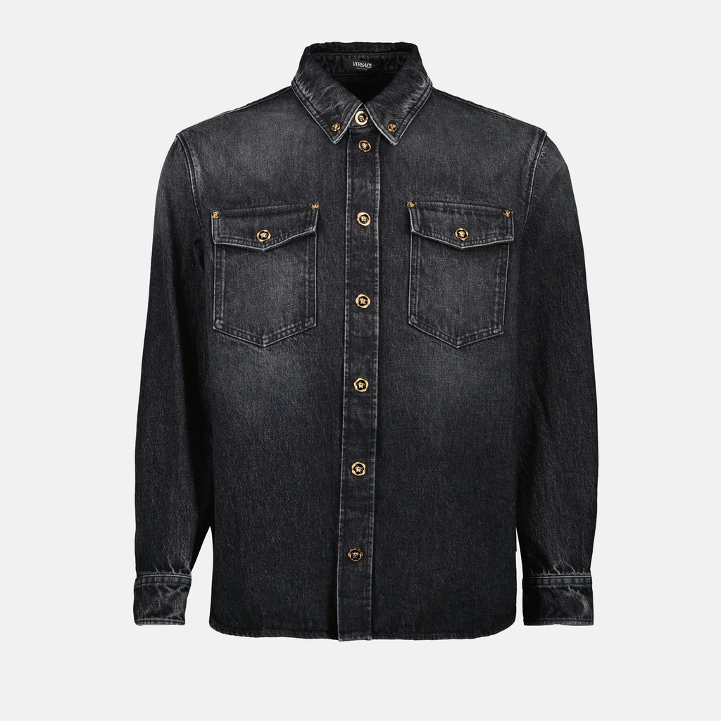 Camisas Camisa de Denim Versace Preto Homme