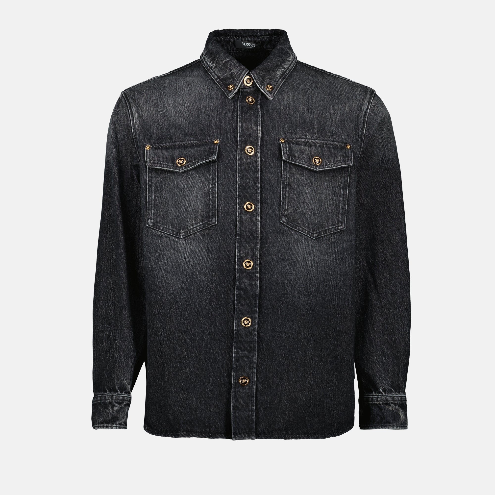 Camisas Camisa de Denim Versace Preto Homme