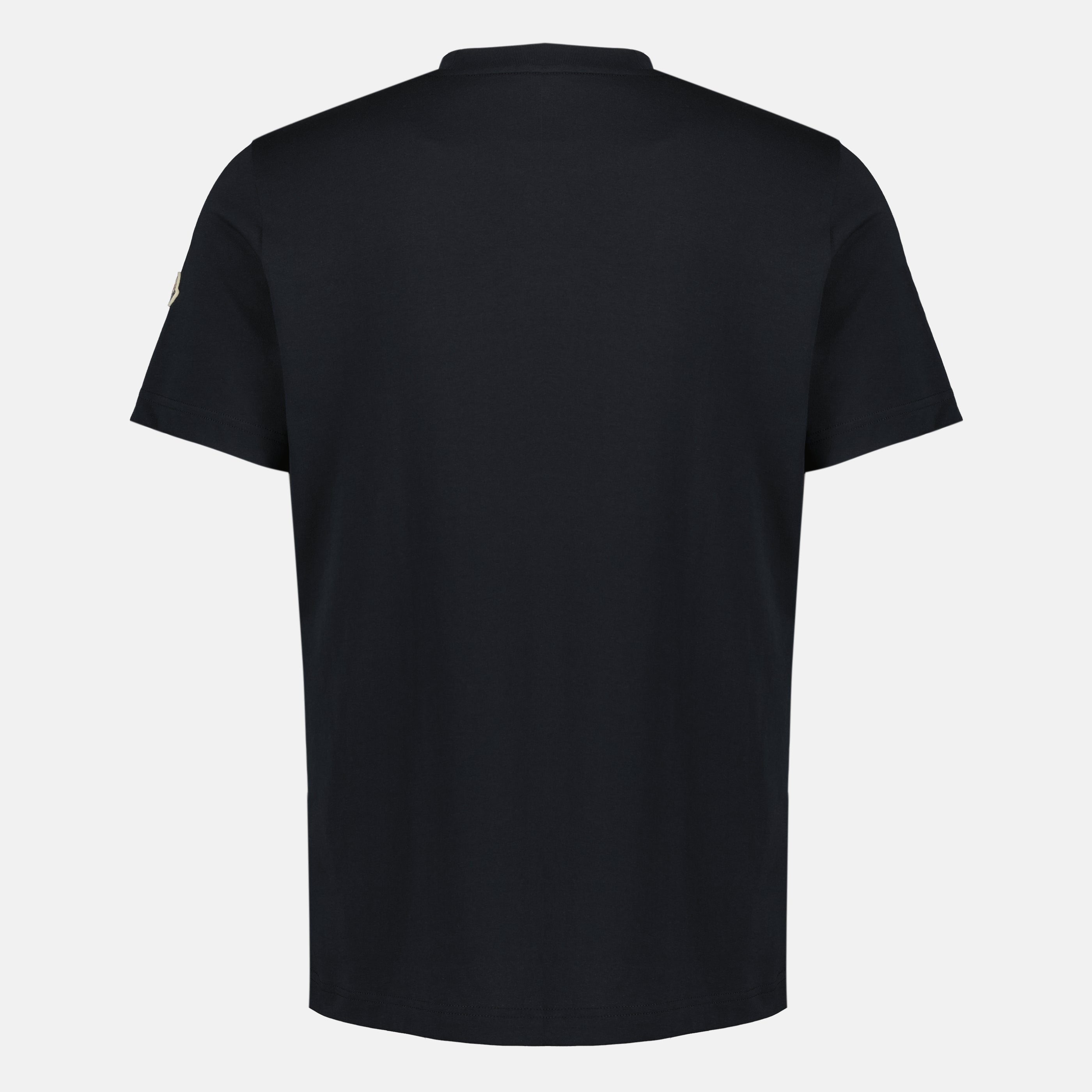 T-shirts Navy Gestreiftes Logo Baumwoll-T-Shirt Moncler Bleu foncé Homme