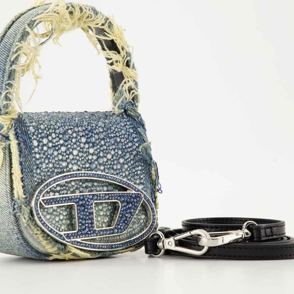 Sacs bandoulière Sac 1DR XS en jean à strass Diesel Bleu Femme