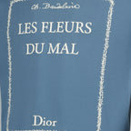 Image of the Dior Men's Blue T-shirt with Book Cover embroidery in cotton - Spring-Summer 2026 - Detailed View 1