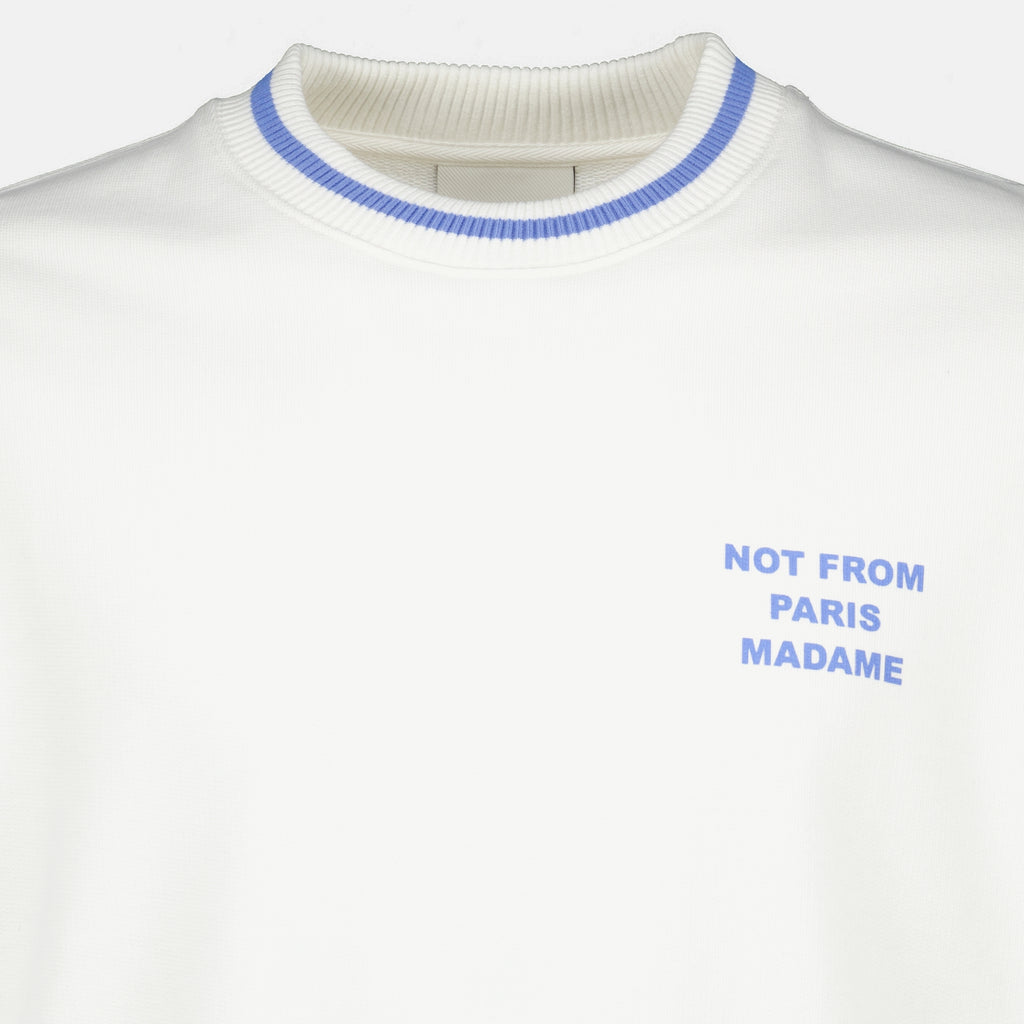 Sweatshirts Felpa Bianca con Slogan Sportivo Drole De Monsieur Blanc Homme