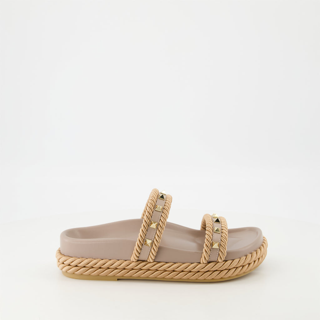 Compensées et plateformes Sandales Rockstud Platform Valentino Garavani Beige Femme