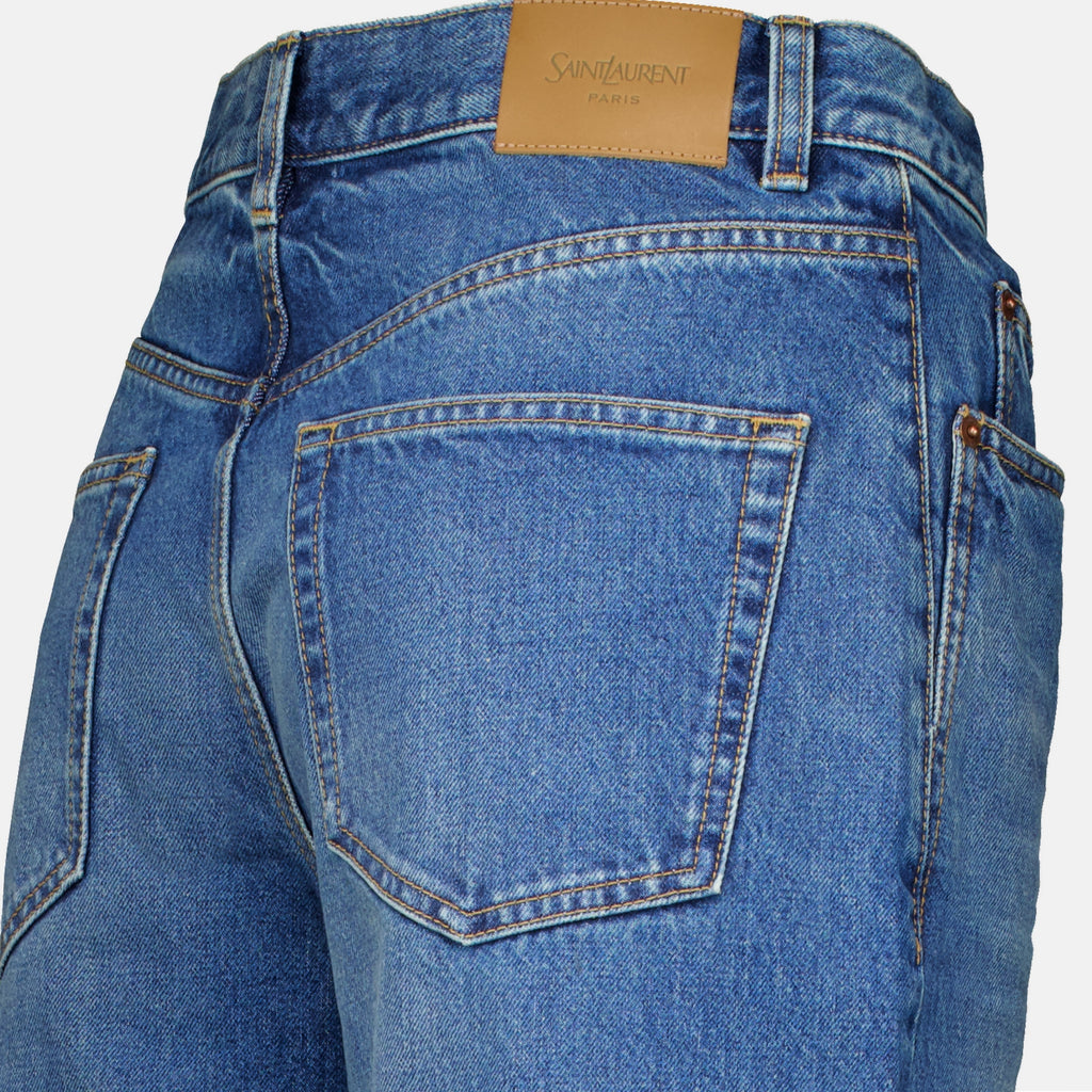 Pantalons Jean baggy 90s en denim bleu Saint Laurent Bleu Femme