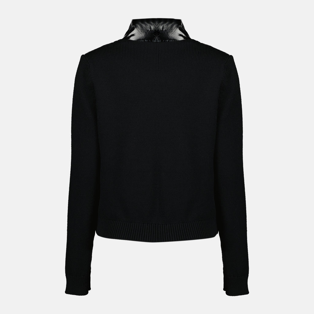 Bild des schwarzen Woll-Zip-Cardigans für Damen von Moncler - Frühjahr-Sommer 2026 - Rückansicht