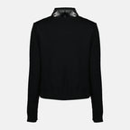 Immagine del Cardigan di Lana Nero con Zip di Moncler per Donna - Stagione Primavera-Estate 2026 - Vista Posteriore