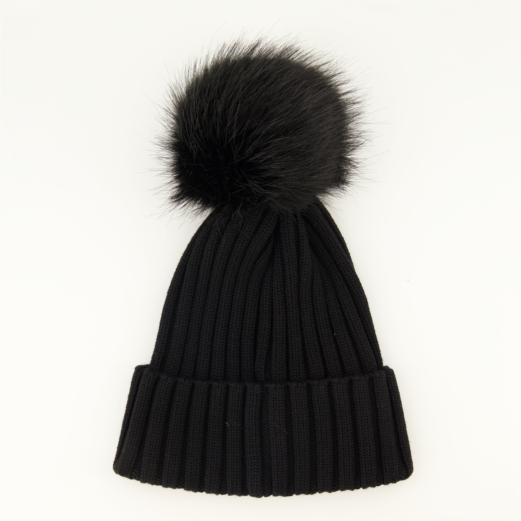 Chapeaux, casquettes et bonnets Bonnet en laine noir avec pompom Moncler Noir Femme