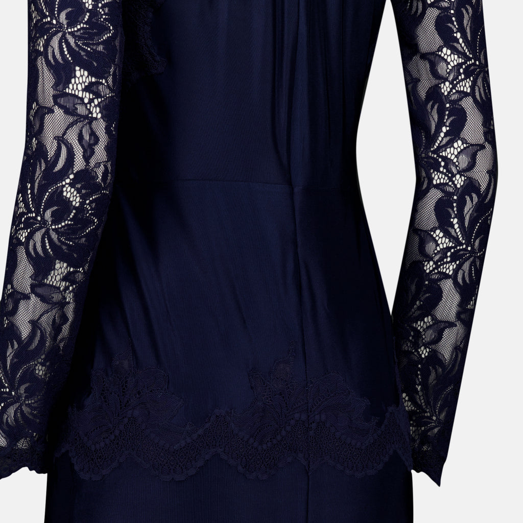 Robes Vestido Longo em Renda Azul Marinho Rabanne Bleu foncé Femme