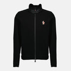 Moncler Grenoble 남성용 검은색 플리스 집업 스웨트셔츠 이미지 - 2025 가을-겨울 시즌 - 정면 보기