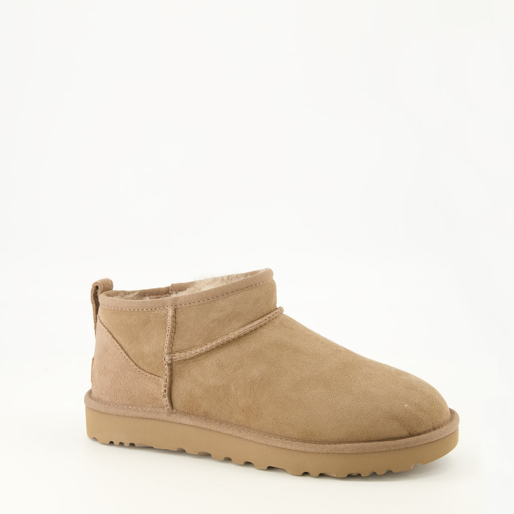 Bottines Stivali Classici Ultra Mini Beige Ugg Beige Femme