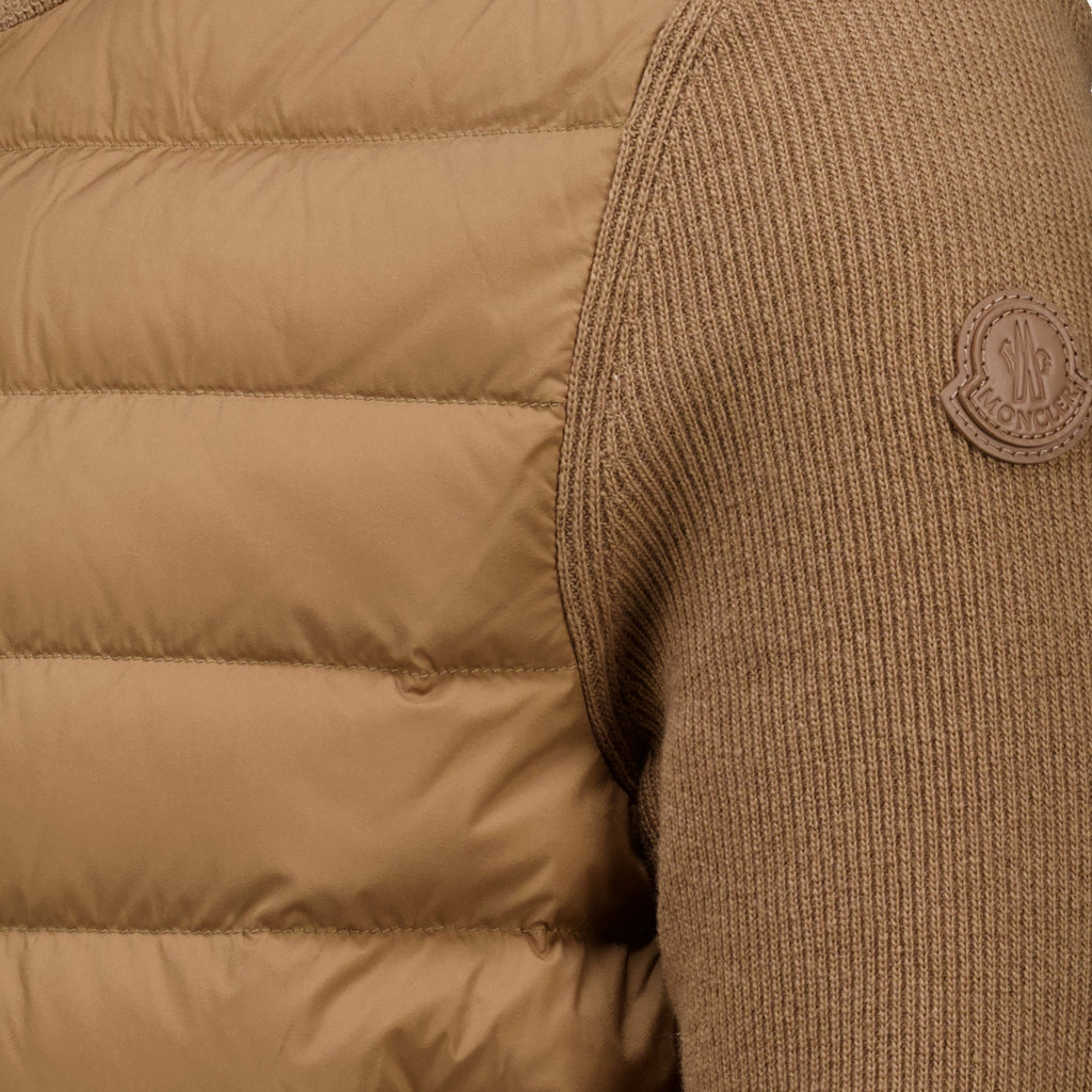 Vestes Cardigan zippé matelassé marron Moncler Marron Homme