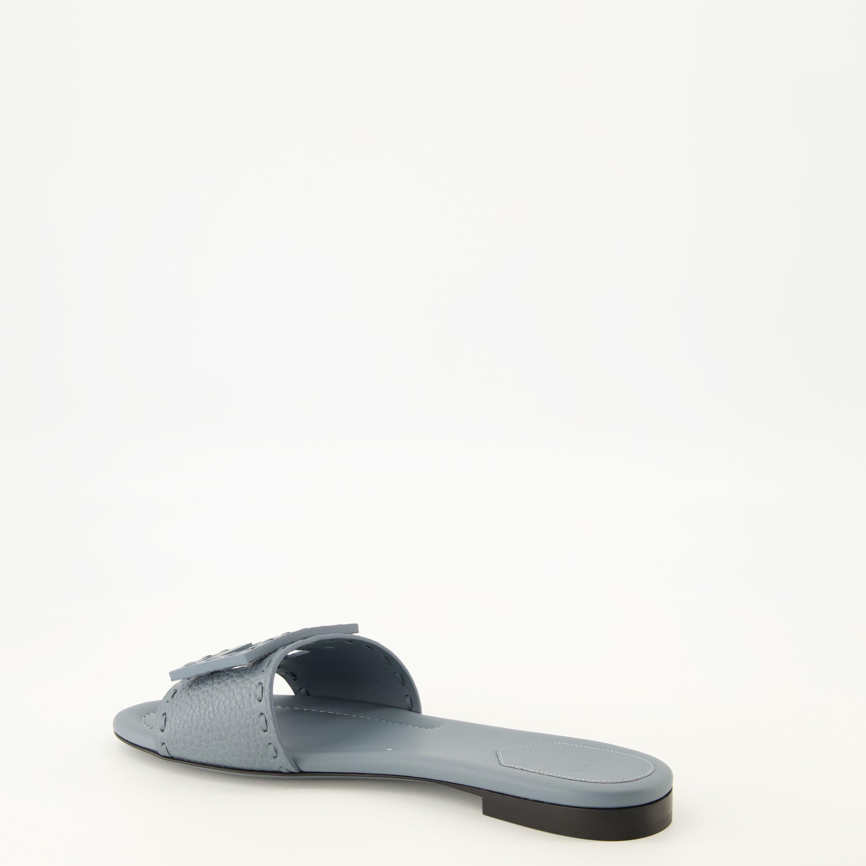 Chaussures ouvertes Mules Baguette en cuir bleu Fendi Bleu Femme