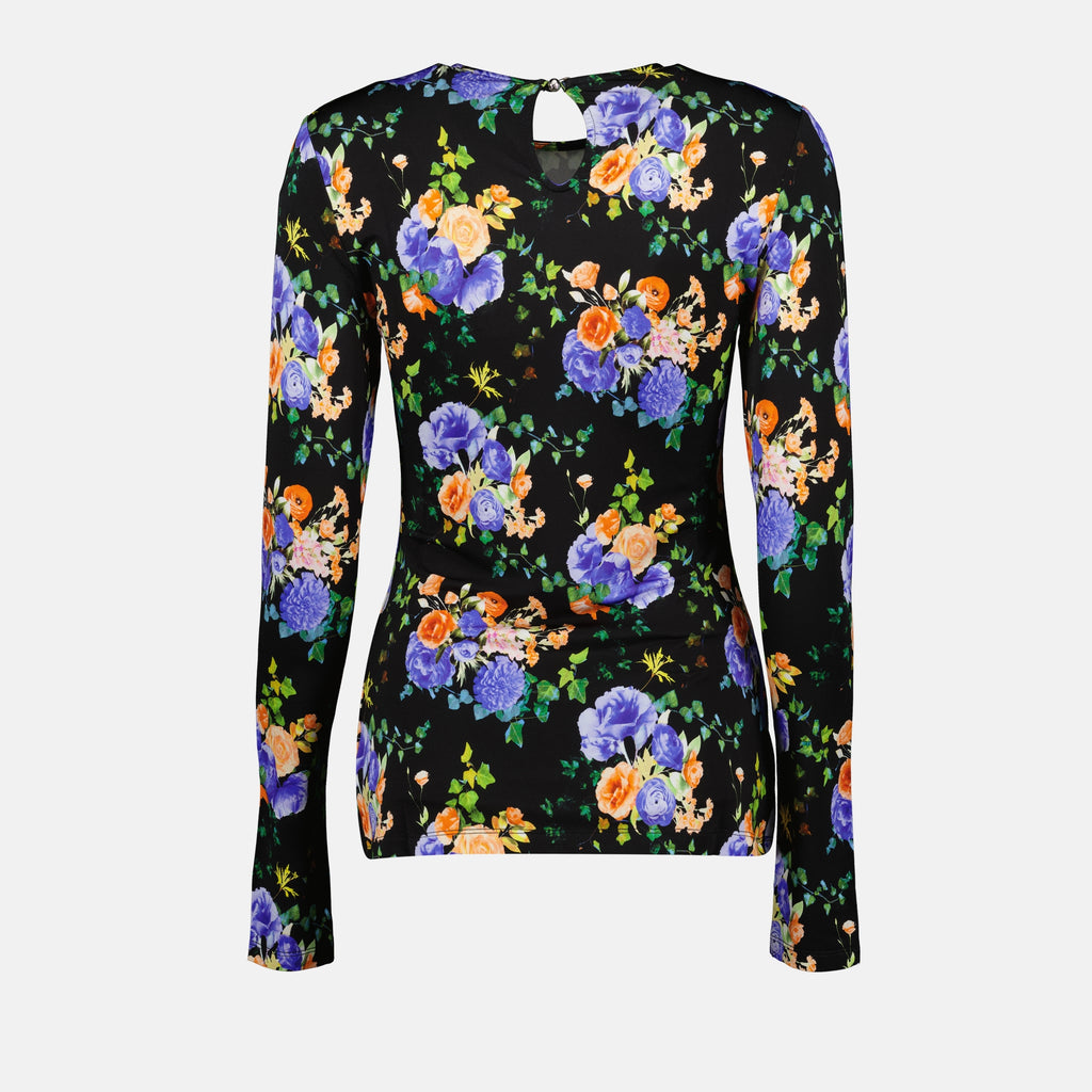 Tops Blumen-Printed Top Rabanne Schwarz Femme
