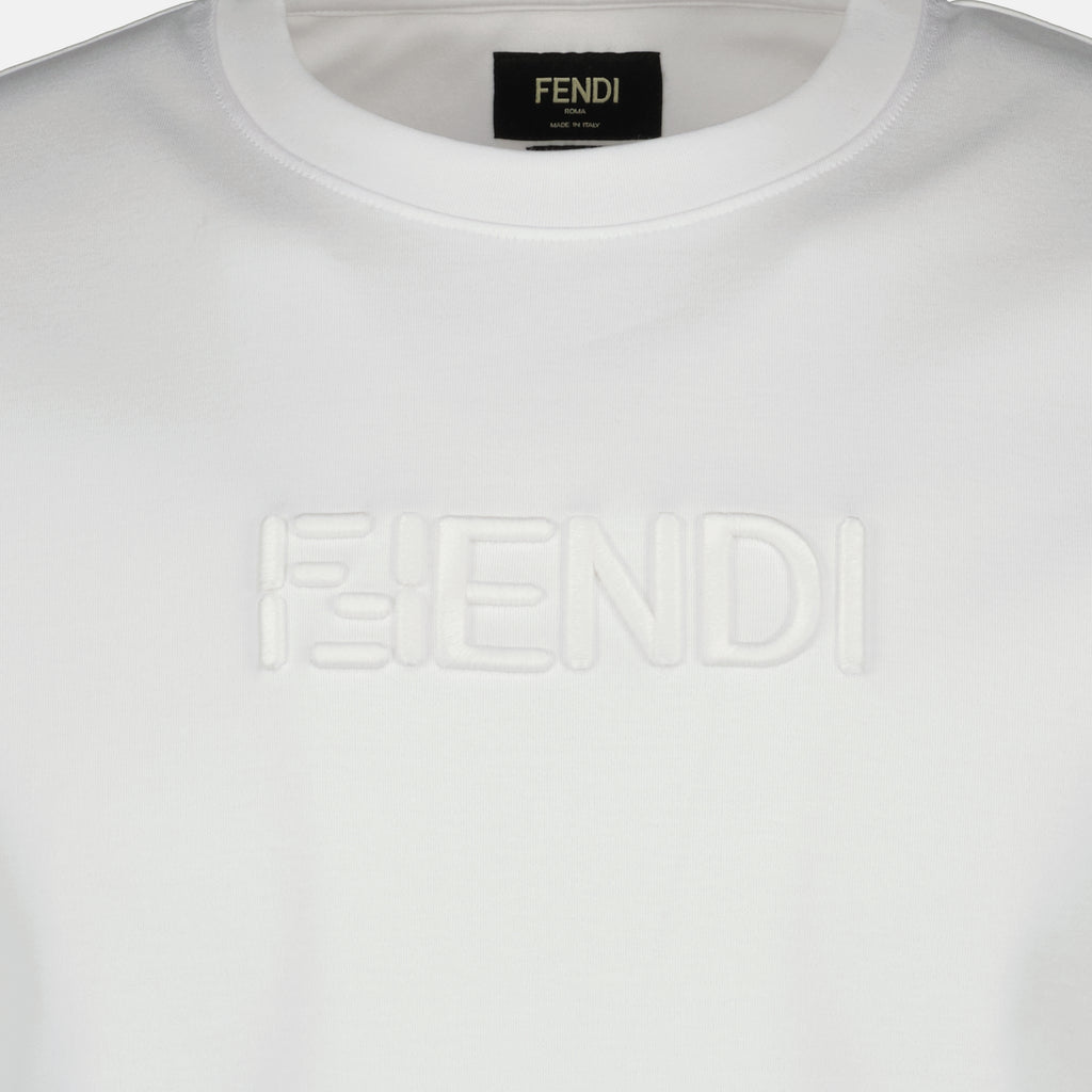 Image de l'article T-shirt en coton blanc de la marque Fendi pour Homme - Saison Printemps-Été 2026 - Vue détaillée_2