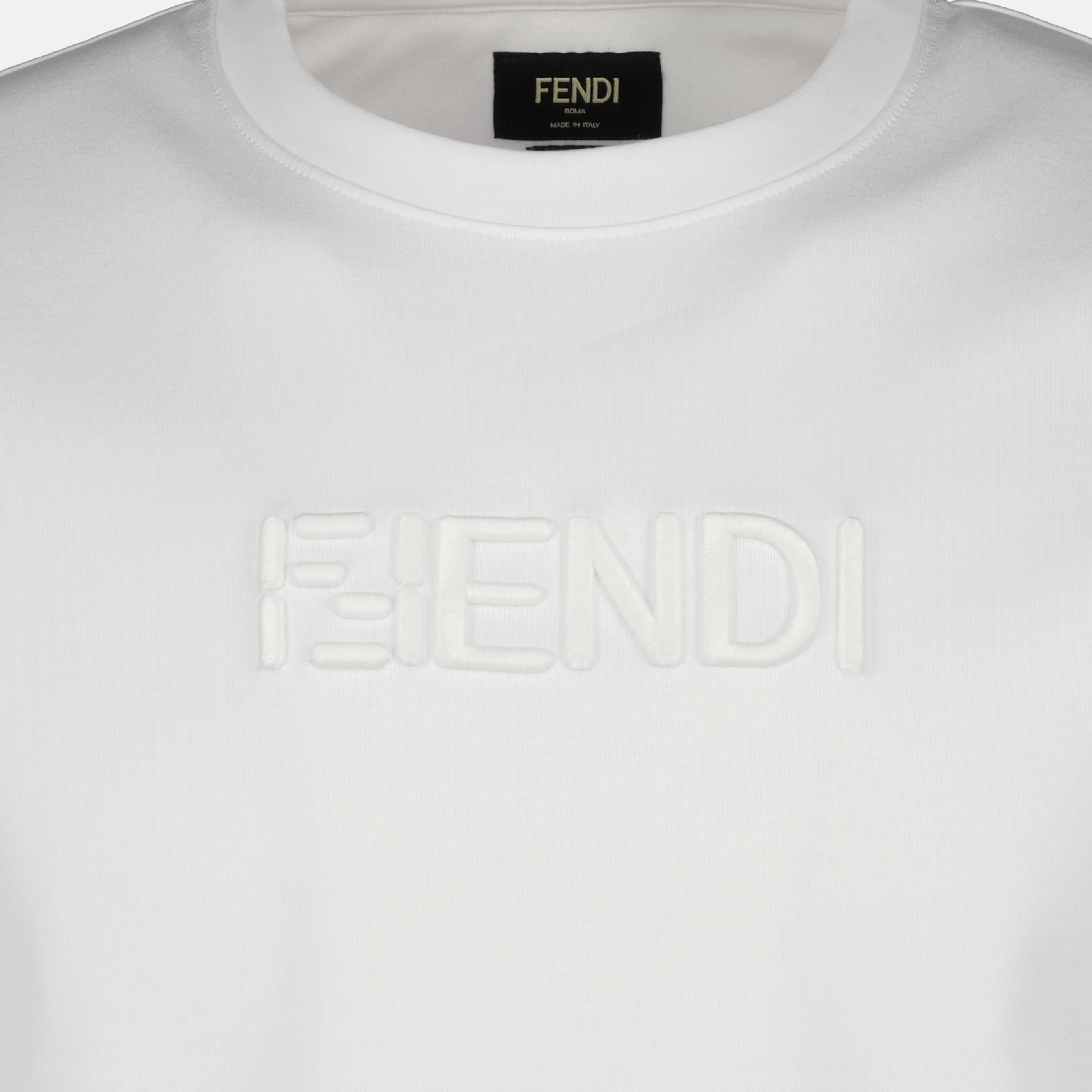 Image de l'article T-shirt en coton blanc de la marque Fendi pour Homme - Saison Printemps-Été 2026 - Vue détaillée_2