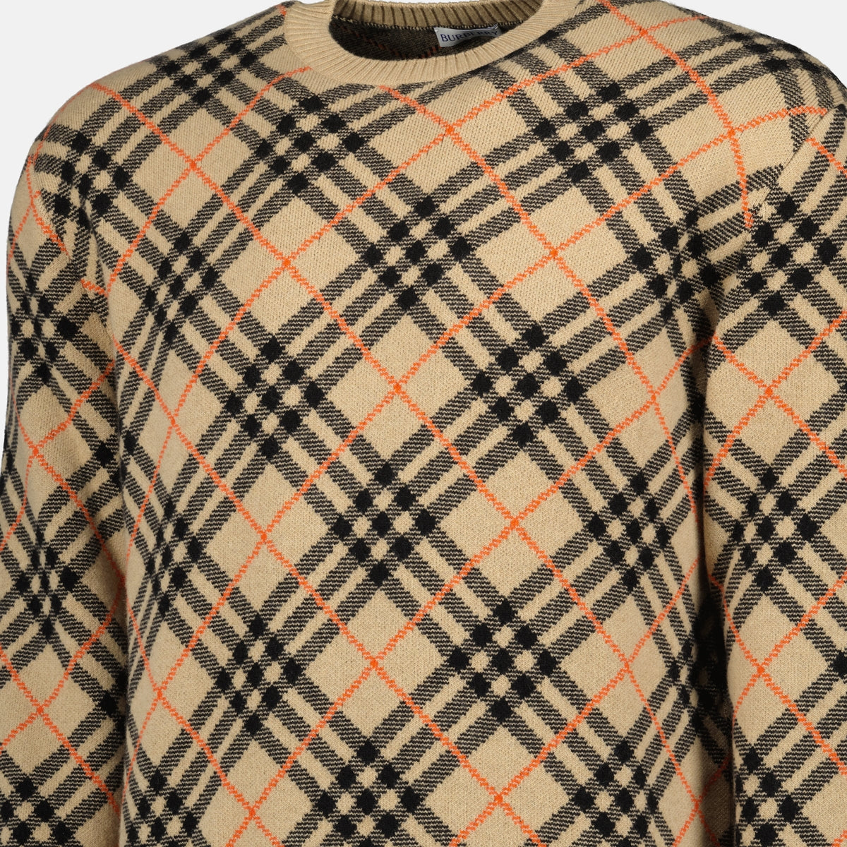 Maille Pull à carreaux Burberry Beige Homme