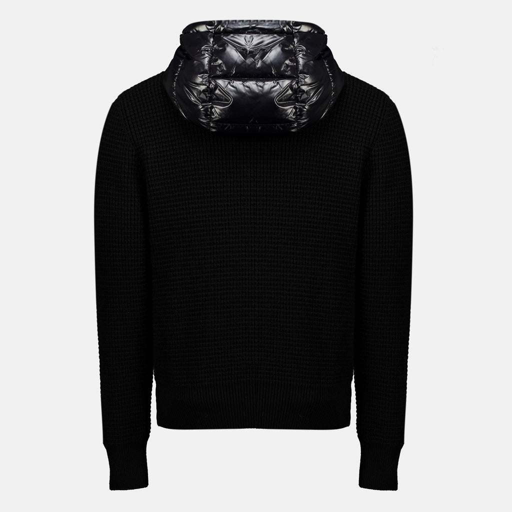 Maille Two-tone black wool and cashmere jacket Moncler Noir Homme