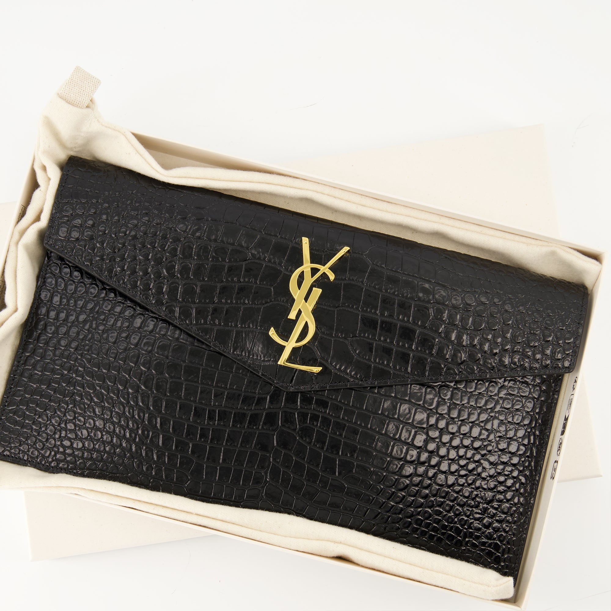 Pochettes Clutch Uptown Saint Laurent Noir Femme