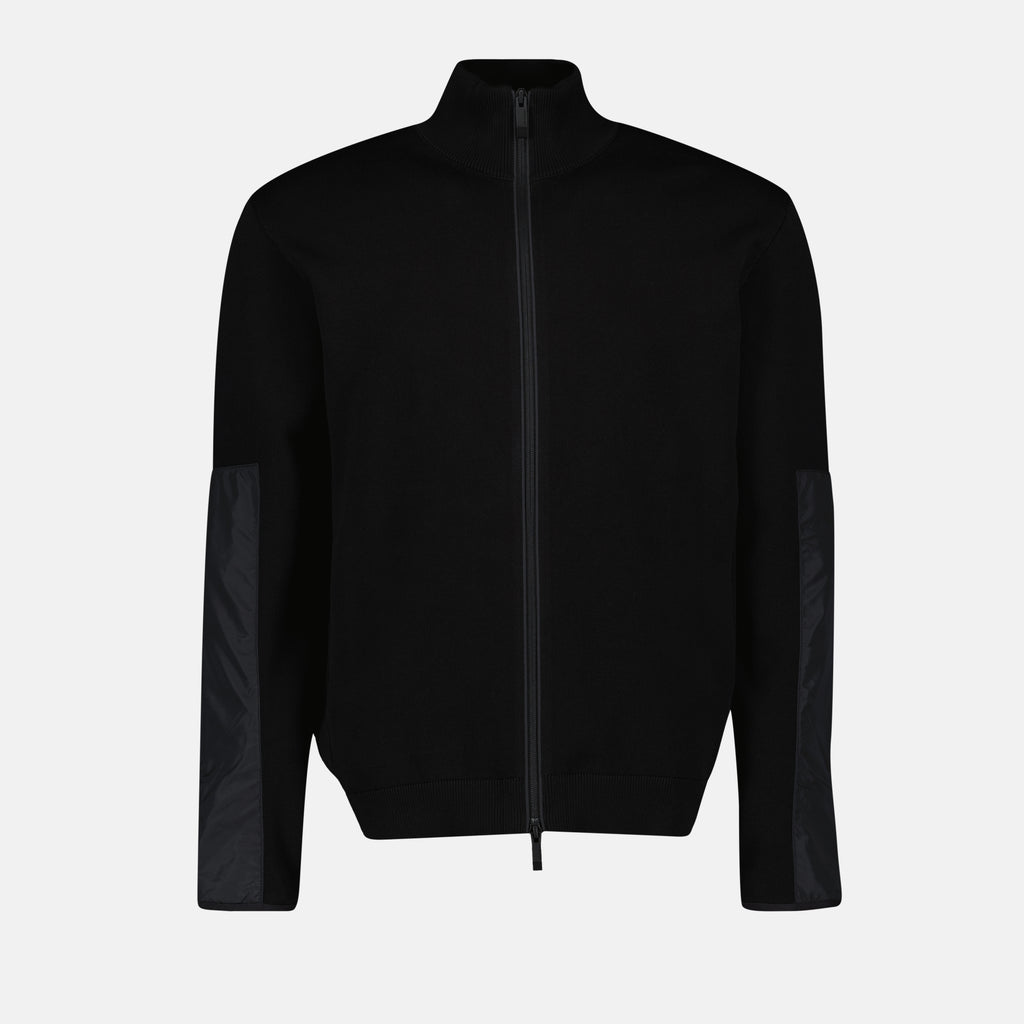 재킷 지퍼 코튼 재킷 Moncler 검은색 Homme