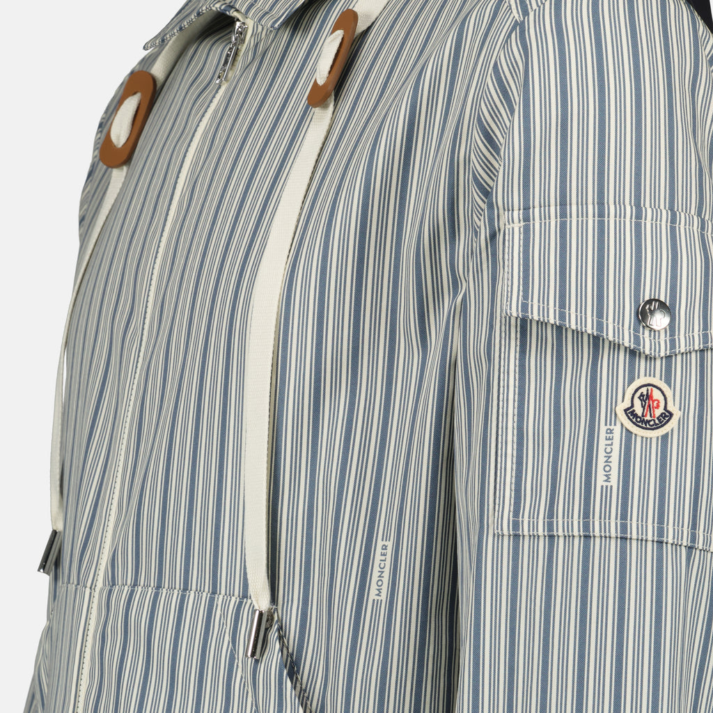 Vestes Casaco de Popeline às Riscas Havas Moncler Bleu Homme