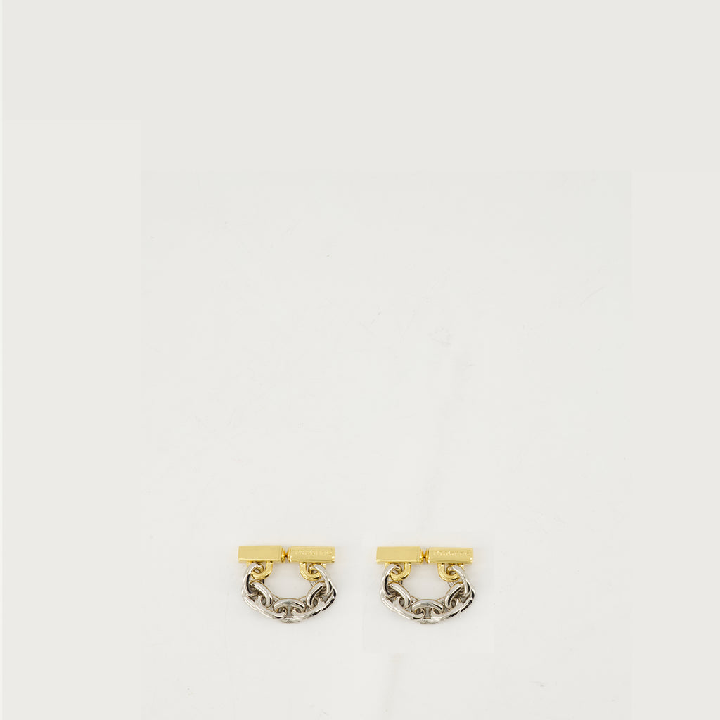 Bijoux Boucles d'oreilles Chain Link Rabanne Argenté Femme