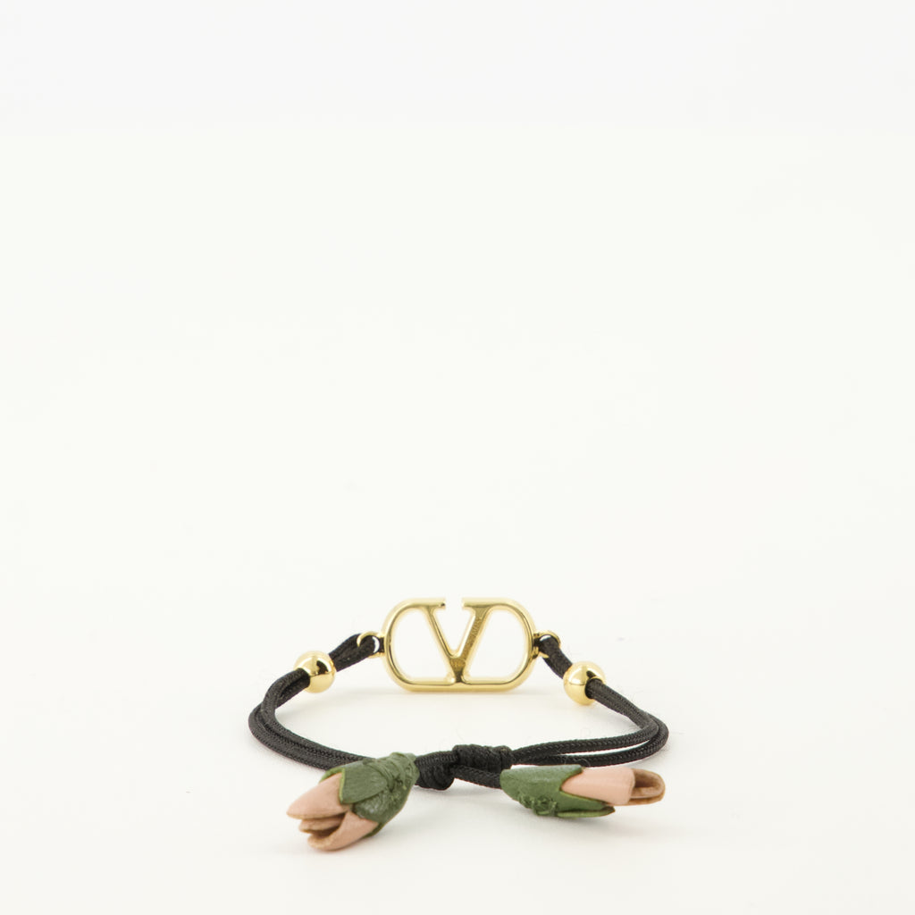 Image de l'article Bracelet Vlogo avec cordon noir de la marque Valentino Garavani pour Femme - Saison Printemps-Été 2026 - Vue de Dos
