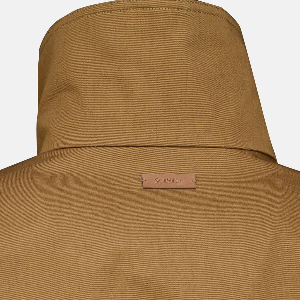 Vestes Giacca in Twill di Cotone Saint Laurent Marron Femme