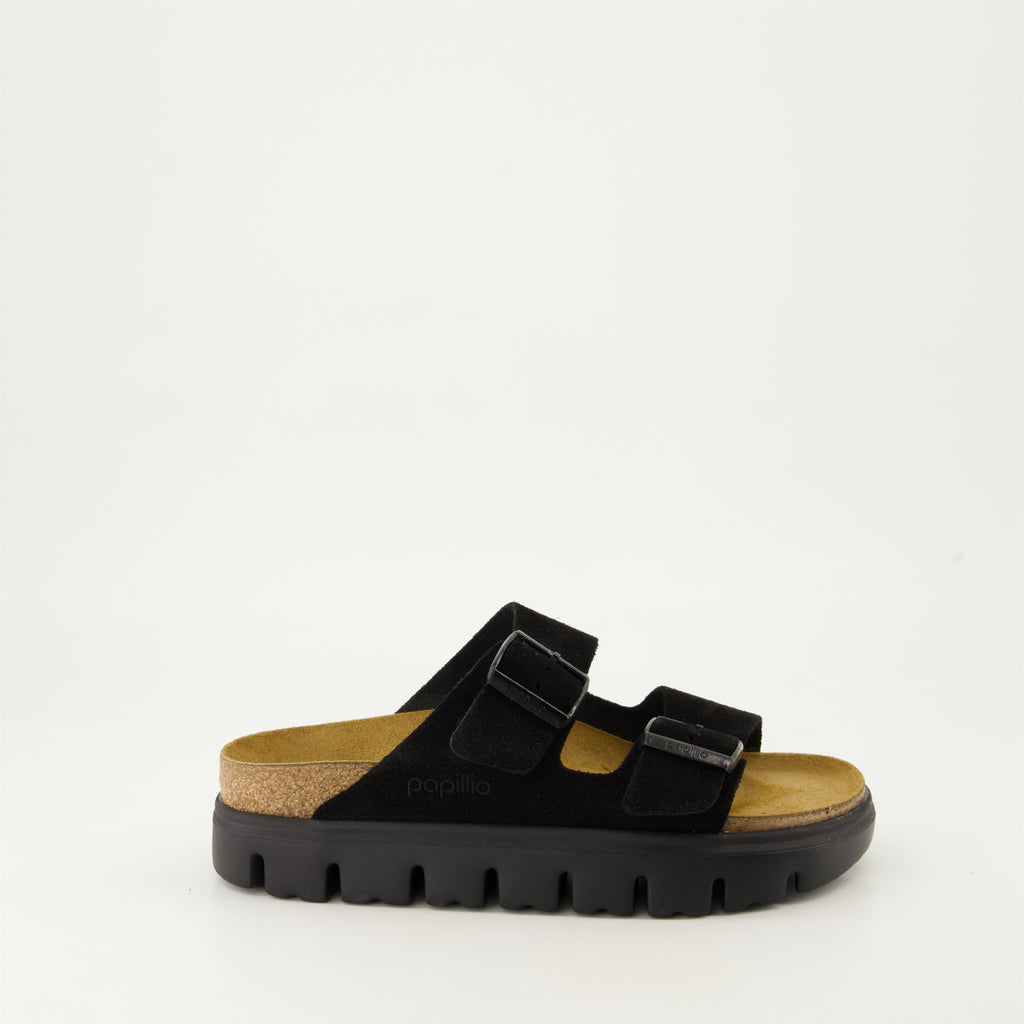 Zapatos abiertos Claquettes Arizona à plateforme Birkenstock Negro Femme