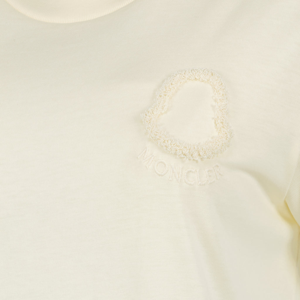 T-shirts Weißes Baumwoll-T-Shirt mit gesticktem Logo Moncler Blanc Femme