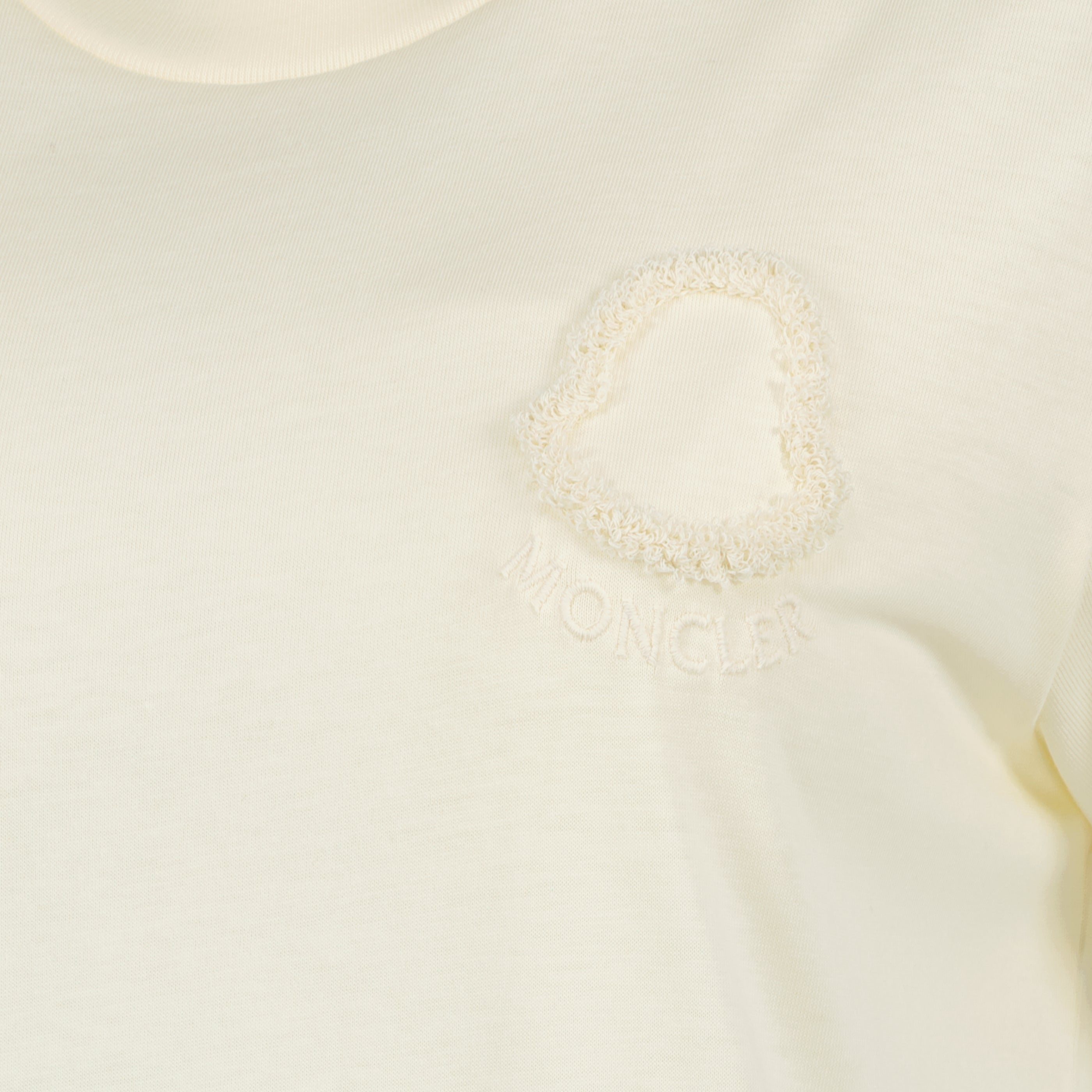 T-shirts Weißes Baumwoll-T-Shirt mit gesticktem Logo Moncler Blanc Femme