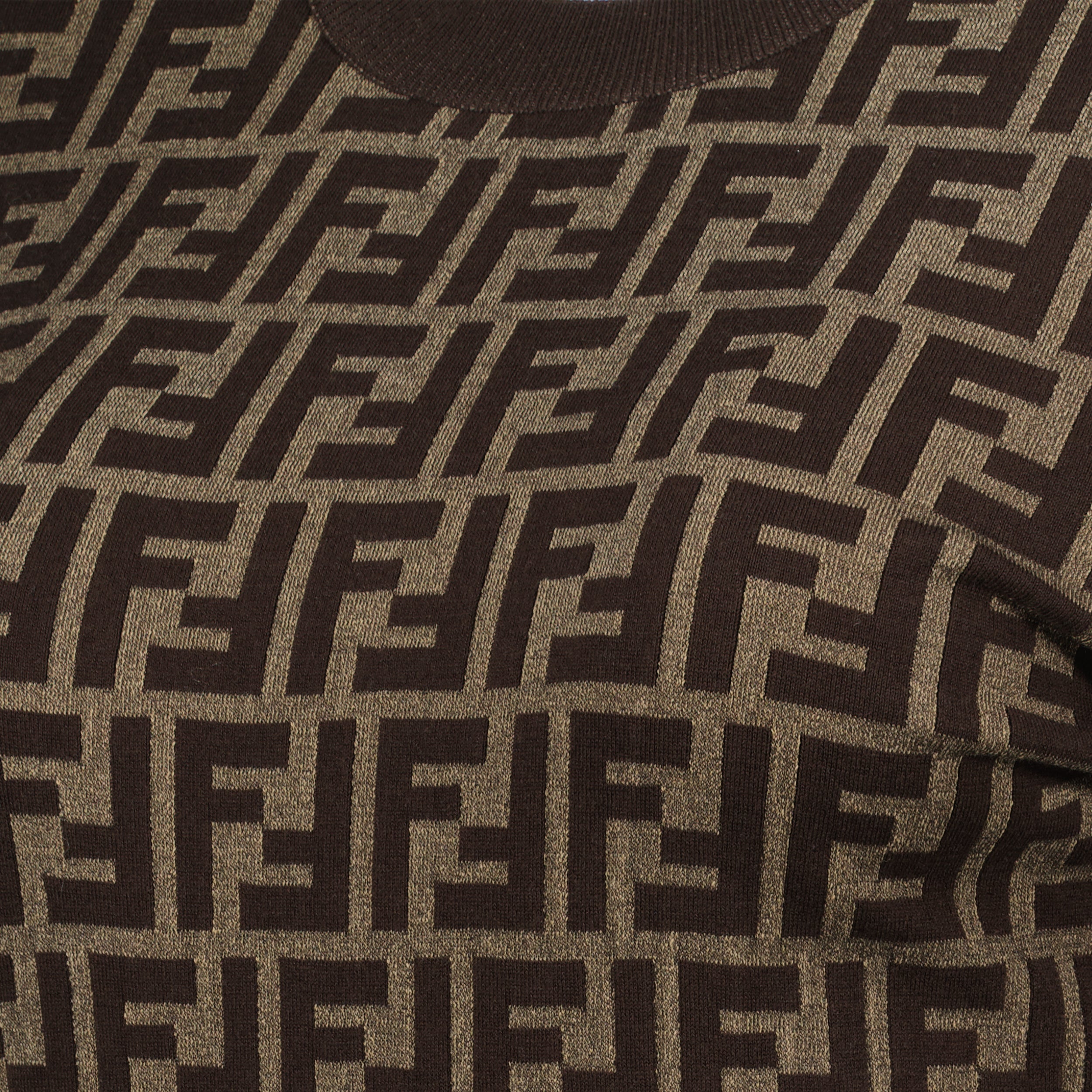 T-Shirts FF Baumwollpullover Fendi Braun Femme