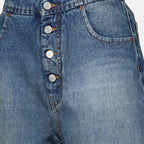 Immagine dei jeans dritti in denim blu del marchio Mm6 per donna - Stagione Primavera-Estate 2026 - Vista Dettagliata 1