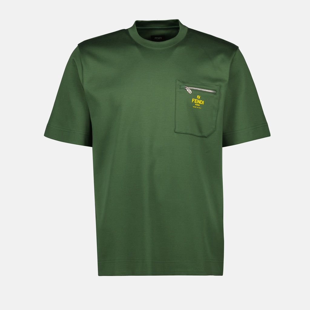 T-shirts T-shirt en coton Fendi Vert Homme