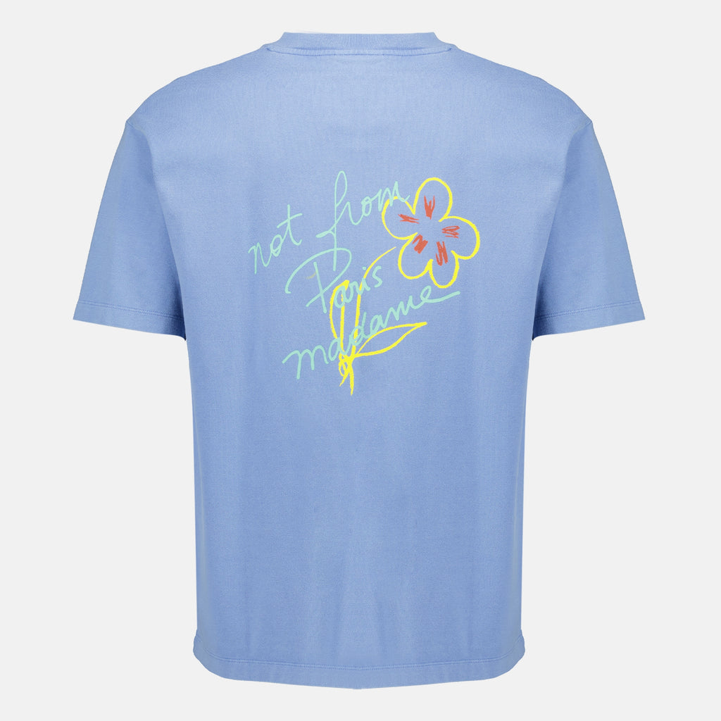 T-shirts Slogan Sketch Blue T-shirt Drole De Monsieur Bleu Homme