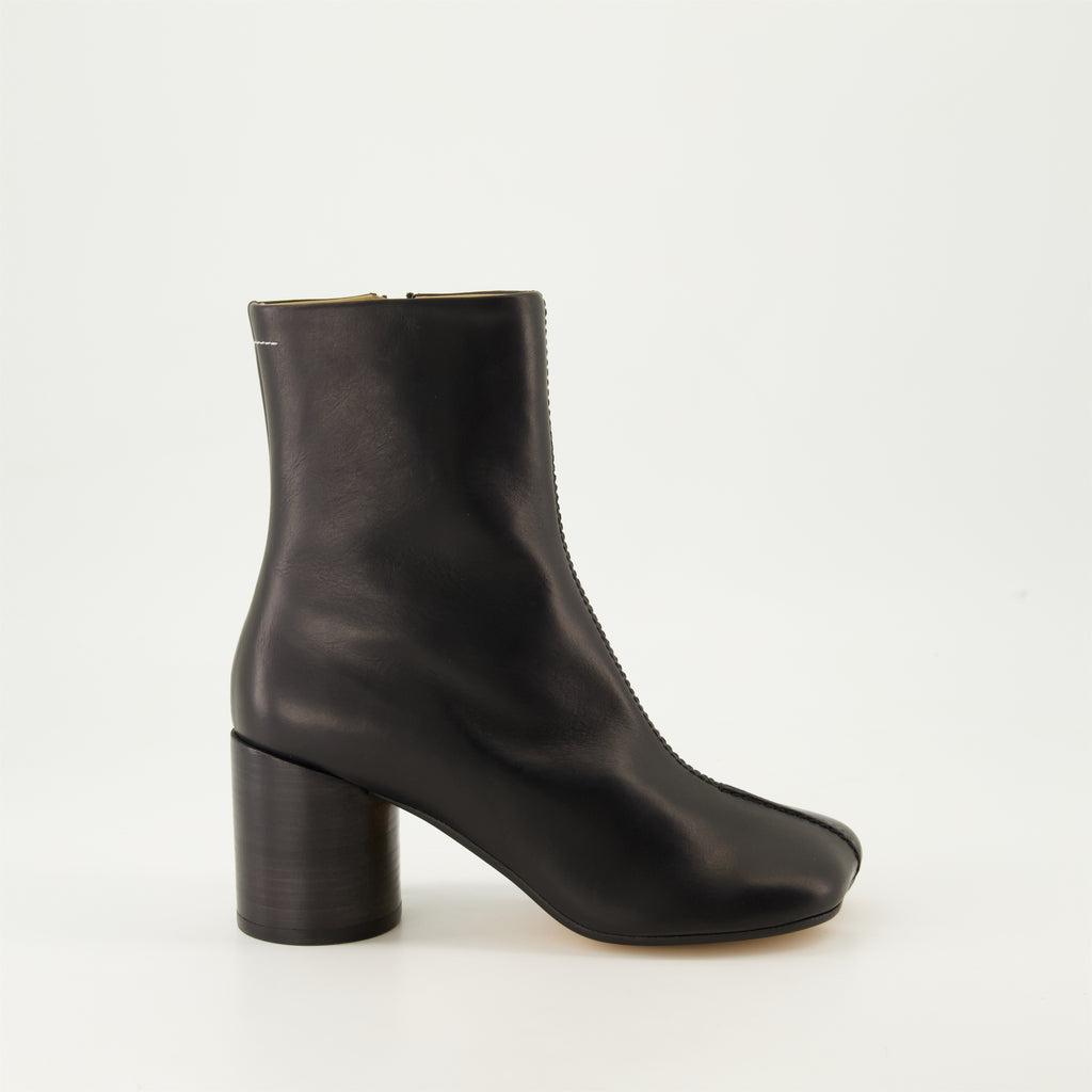 Ankle boots Stitch-Out Leather Ankle Boots Mm6 Black Femme