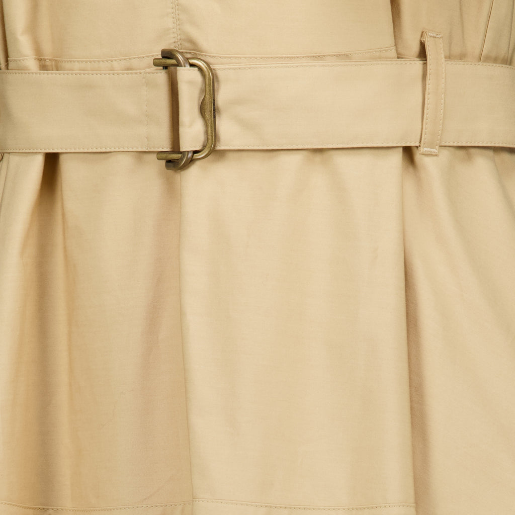 Robes Vestido Midi de Popelín Burberry Beige Femme