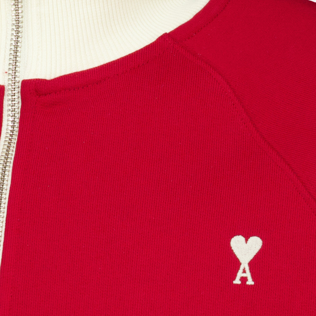 Sweatshirts Chaqueta de Algodón Roja con Cierre Ami PARIS Rouge Unisexe