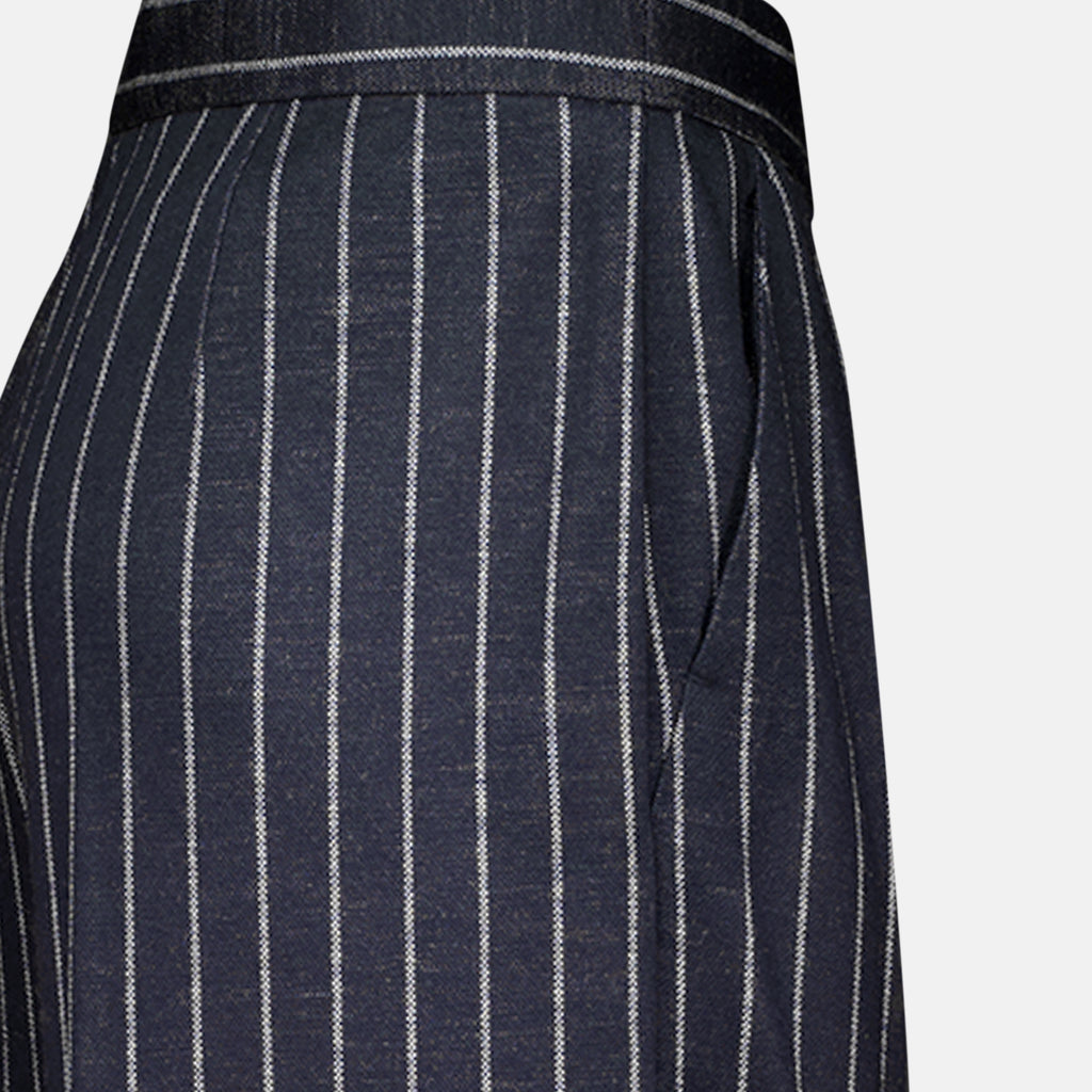 Pantalons Marineblaue gestreifte Wollhose Max Mara Bleu foncé Femme