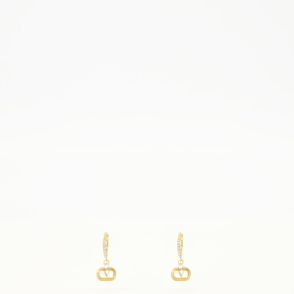 Bijoux Ovalette Earrings in Gold Metal and Swarovski® Crystals Valentino Garavani Doré Femme