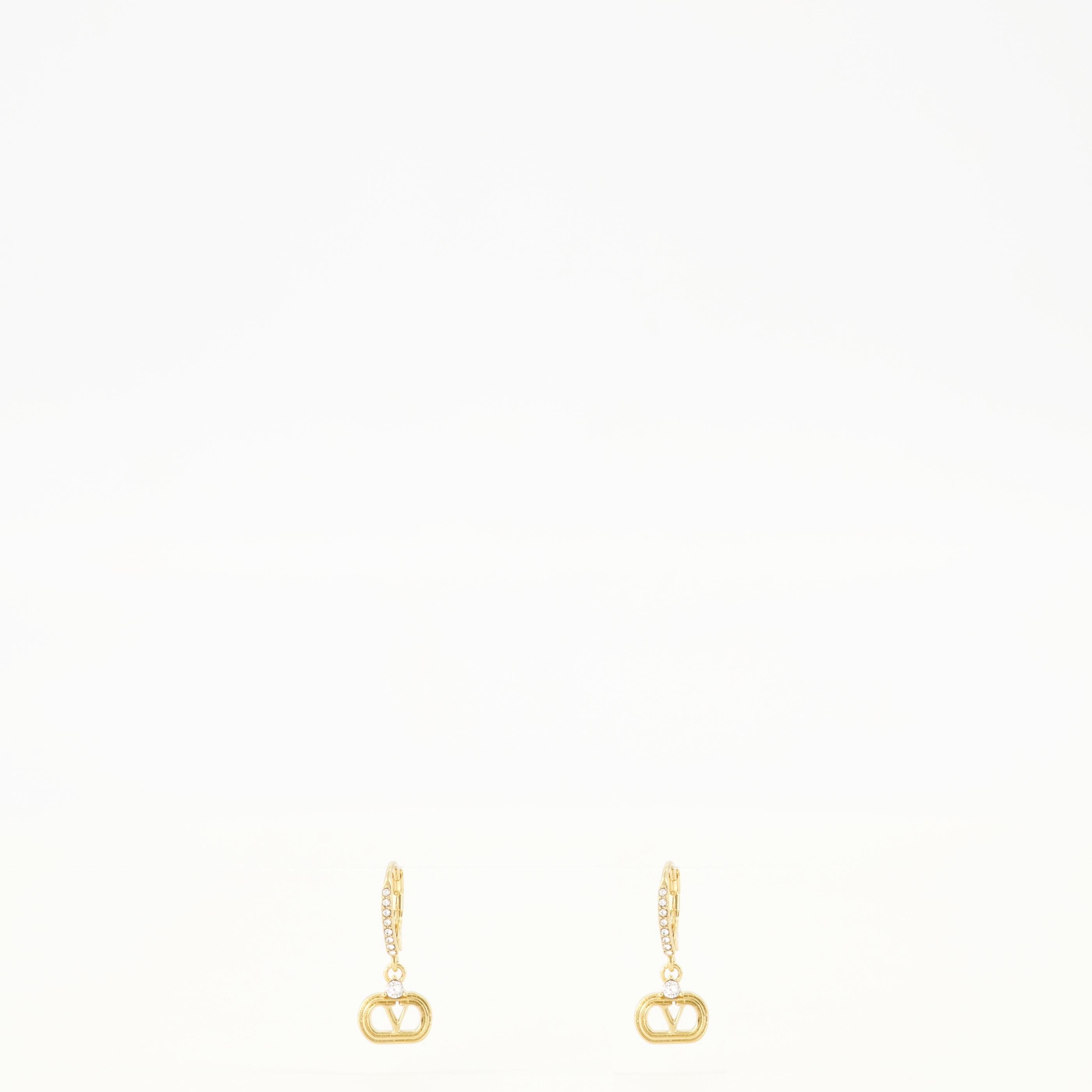 Bijoux Ovalette Earrings in Gold Metal and Swarovski® Crystals Valentino Garavani Doré Femme