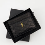 Pequeños artículos de cuero Porte-cartes Cassandre Saint Laurent Negro Femme