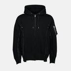 Sweatshirts Two-tone Zipped Sweatshirt Sacai Black Men