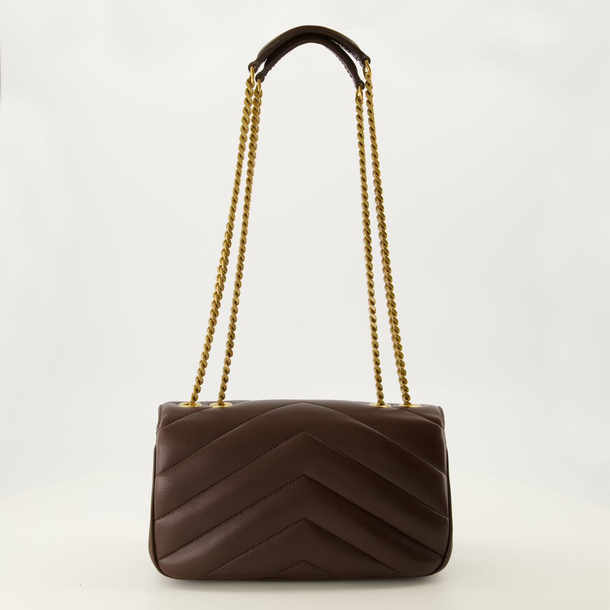 Sacs à main et épaule Loulou Small Brown Leather Bag Saint Laurent Marron Femme