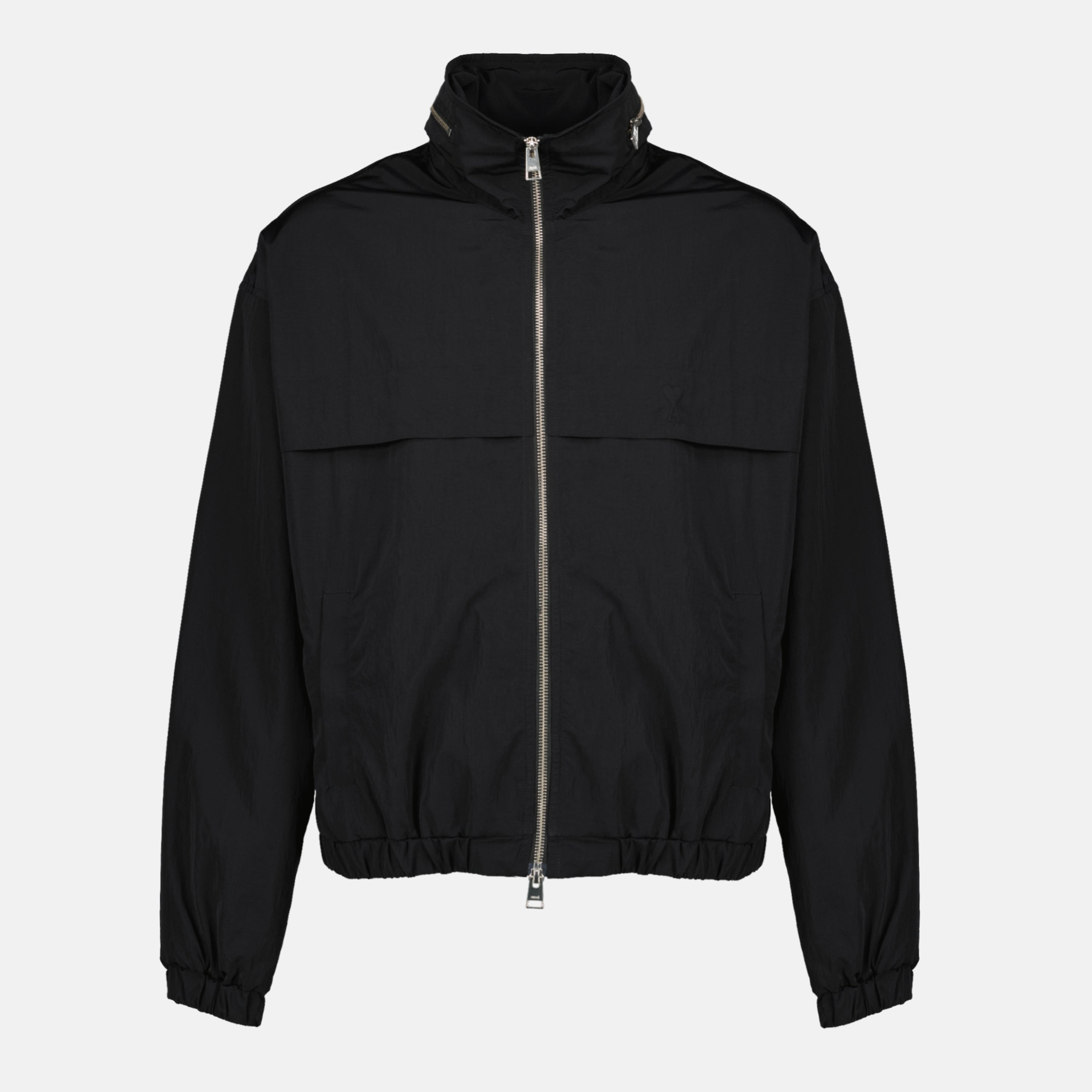 Image de l'article Blouson Ami de coeur en nylon noir de la marque Ami PARIS pour Homme - Saison Printemps-Été 2026 - Vue de Face