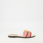 Sapatos abertos Chinelos de Crochê VLogo Valentino Garavani Rosa Femme