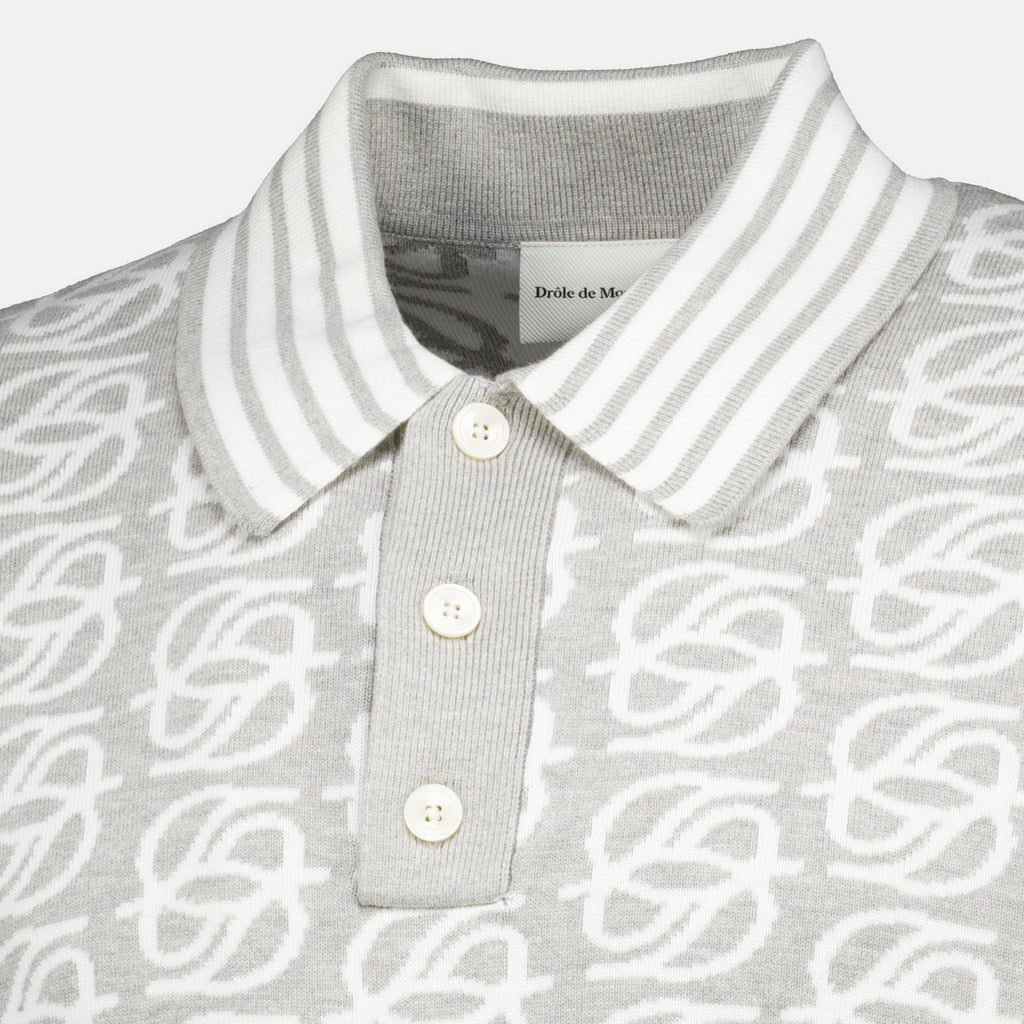 Maille D Miror グレー ニット ポロ Drole De Monsieur Gris Homme