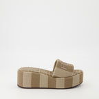 Sapatos plataforma Sandálias Fendi Sunshine Fendi Marrom Femme