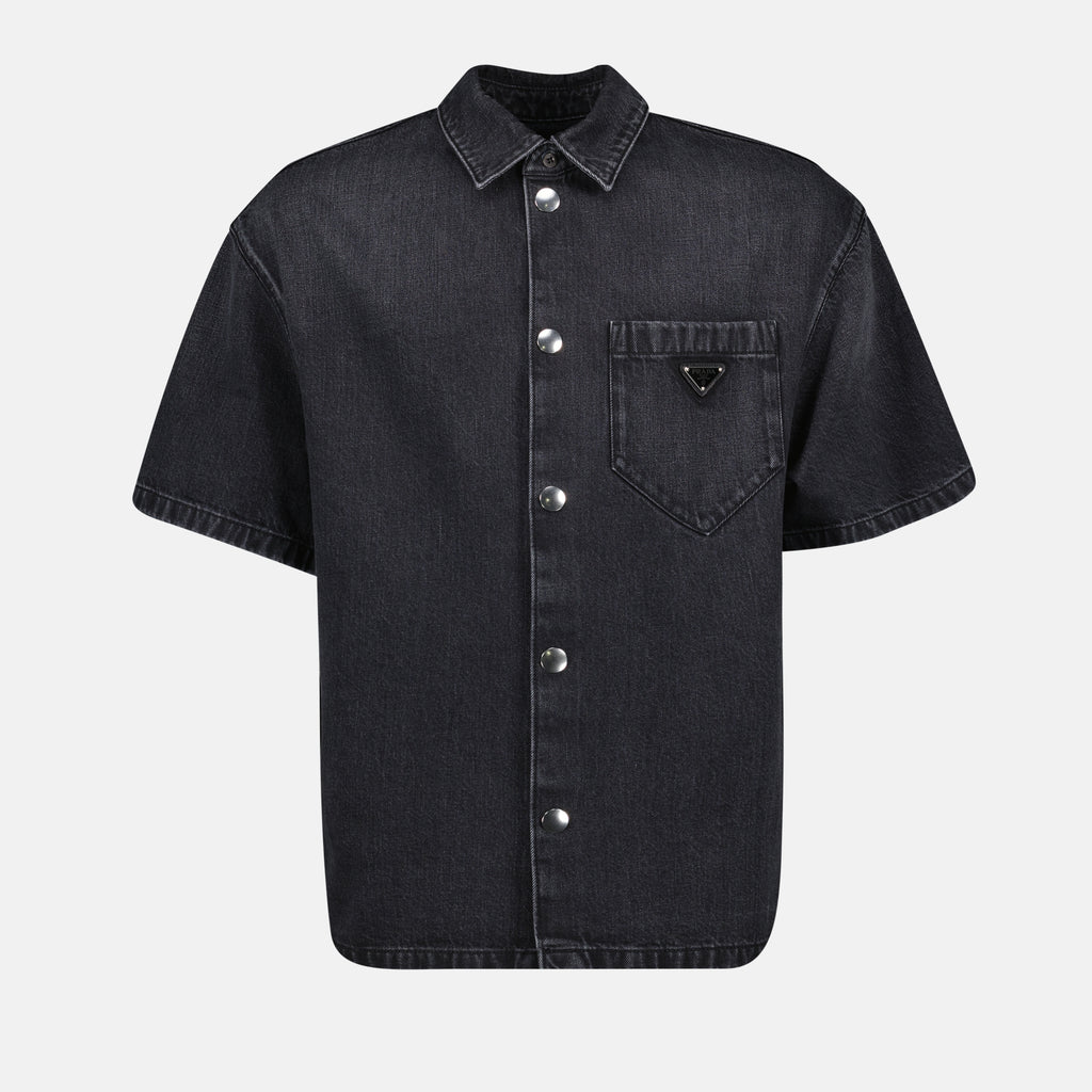 Camisas Camisa de Denim Prada Preto Homme